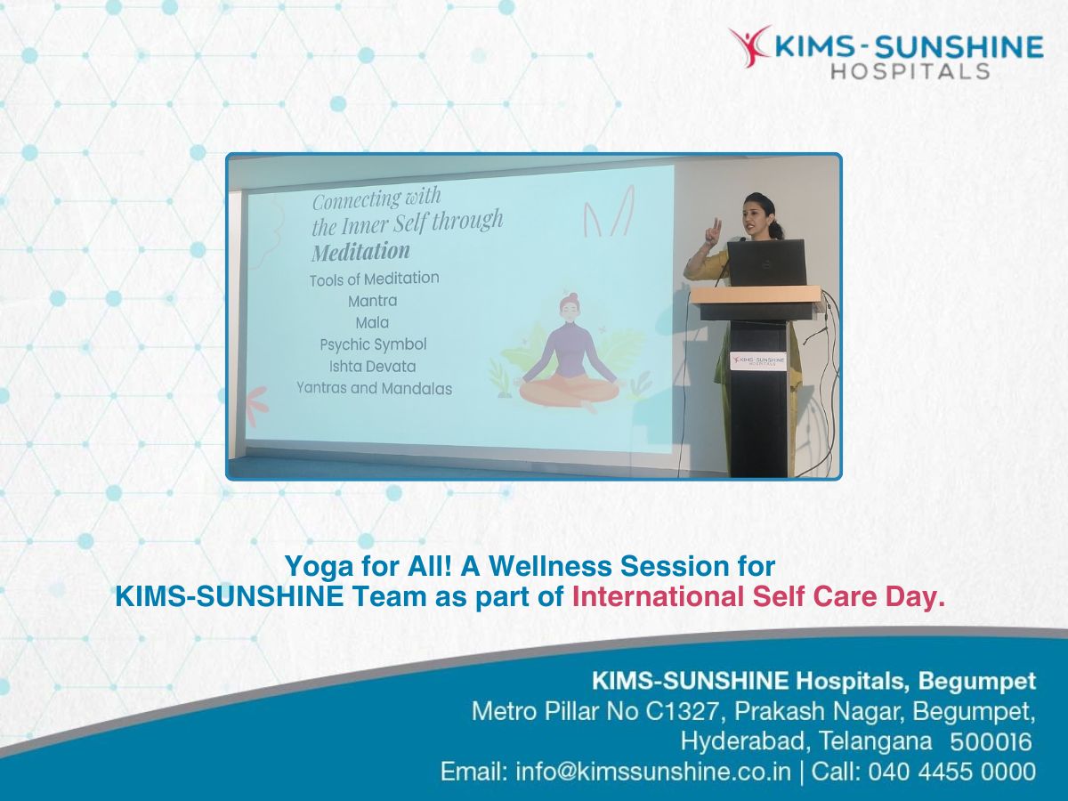 Yoga for All! A Wellness Session for KIMS-SUNSHINE Team as part of International Self Care Day