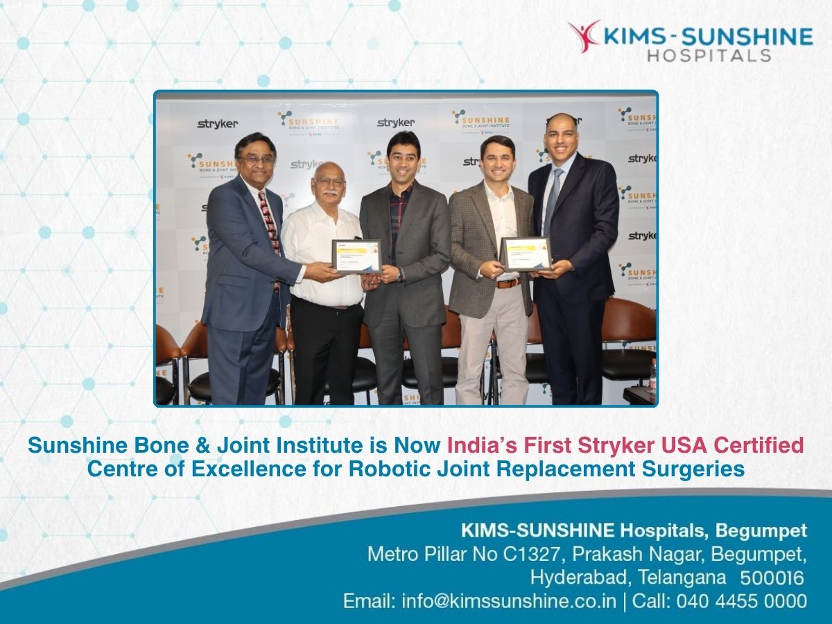 Sunshine Bone & Joint Institute is Now India’s First Stryker USA Certified Centre of Excellence for Robotic Joint Replacement Surgeries