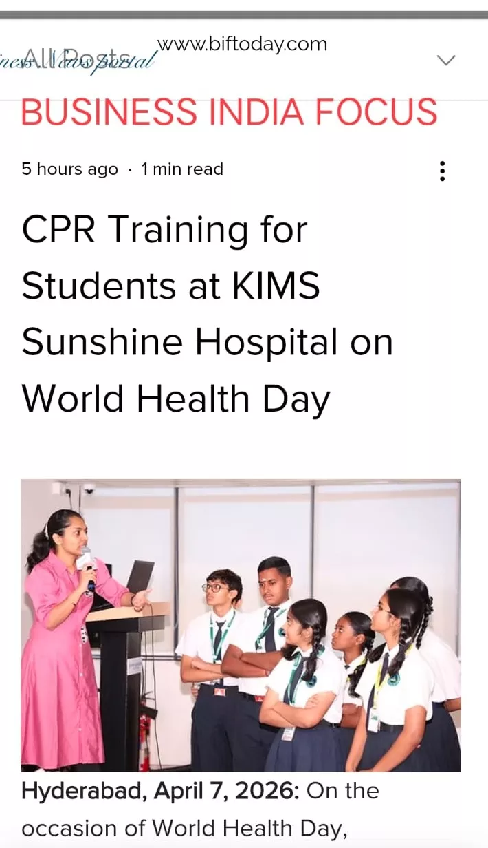 CPR awareness training for school students at KIMS Sunshine Hospital on World Health Day.