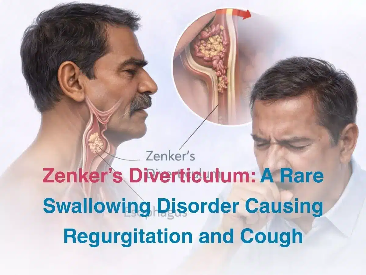 Zenker’s Diverticulum: A Rare Swallowing Disorder Causing Regurgitation and Cough